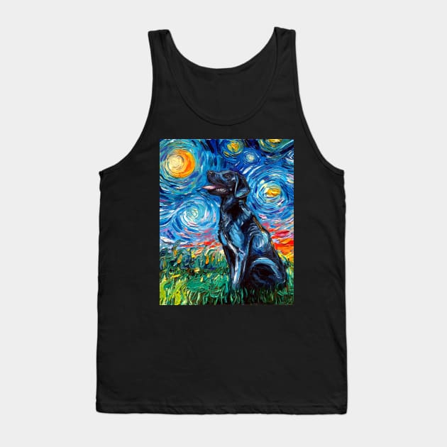 Black Labrador Night Tank Top by sagittariusgallery